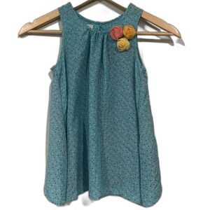 Pippa & Julie Girls 6X Blue Polka Dot Layered Dress with Flowers Pretty